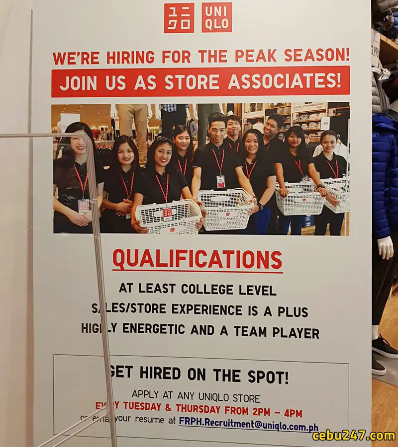 uniqlo job posting cebu