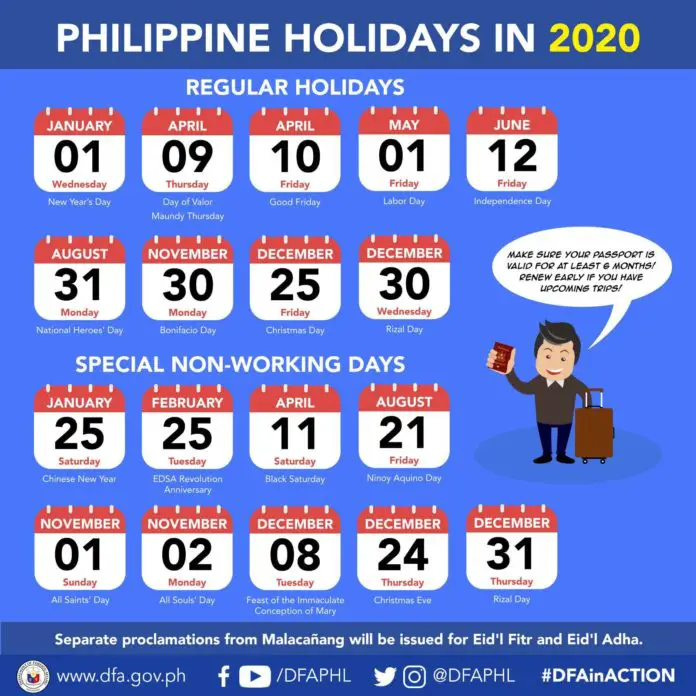 Philippines Holidays 2020 Printable Pdf Word And Excel Philippine Vrogue