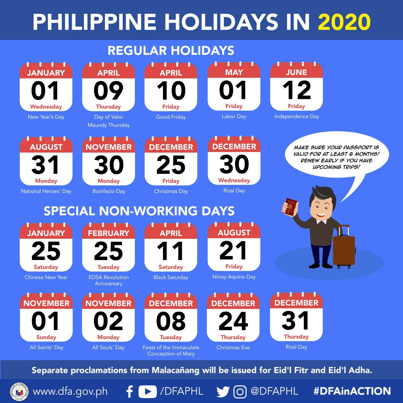  main holidays philippines