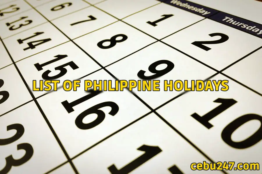 List Of Public Holidays In The Philippines 2021 Cebu 24 7
