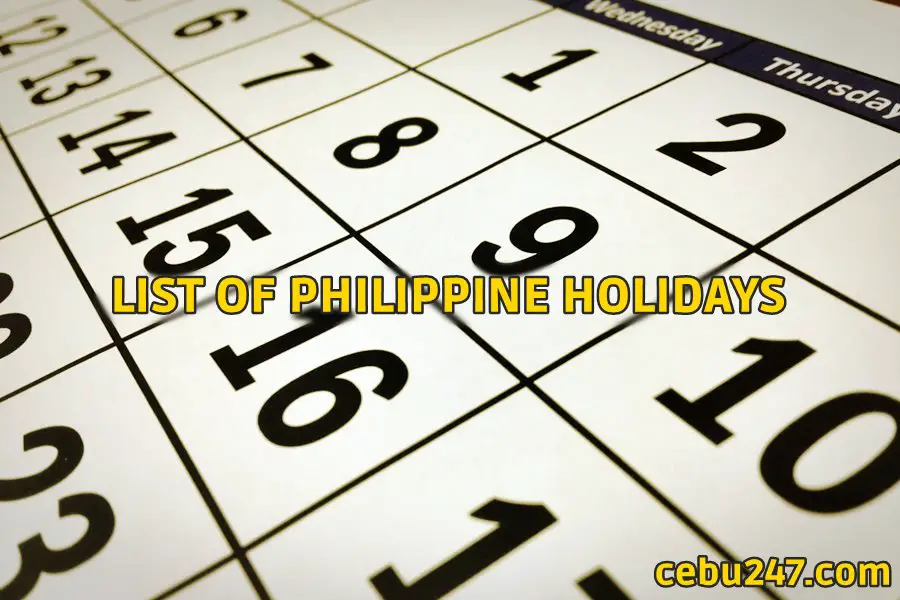 List Of Public Holidays In The Philippines 22 Cebu 24 7