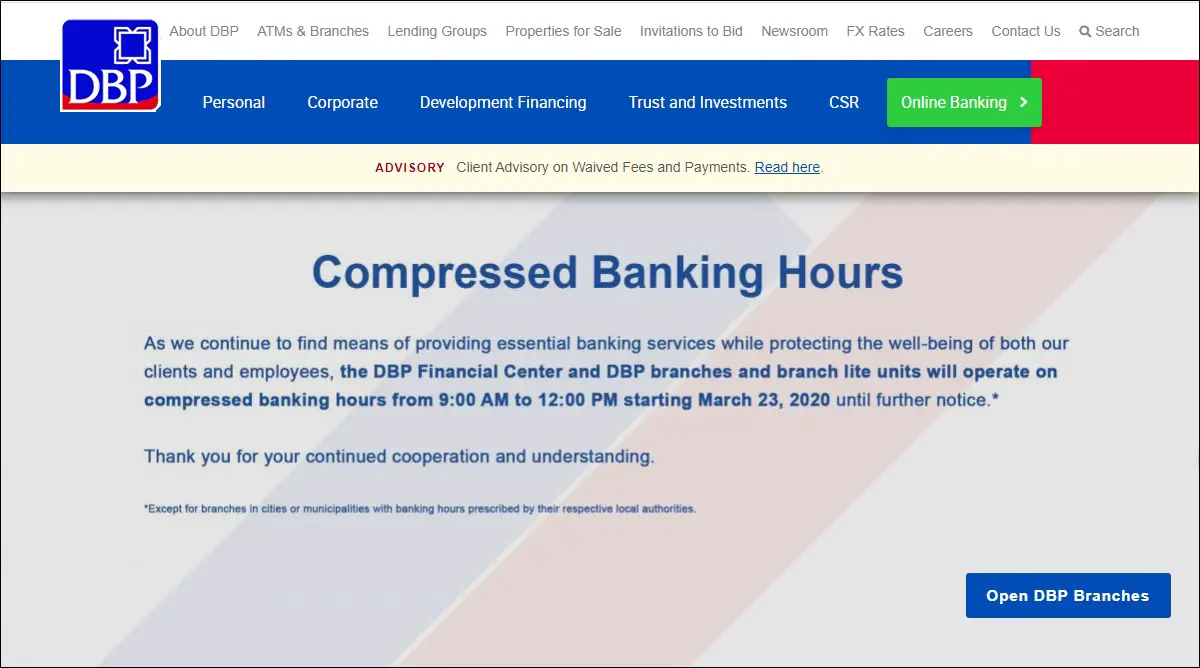 DBP bank website