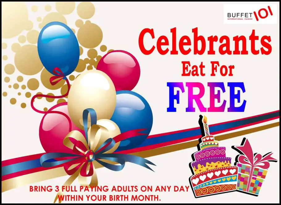 Buffet 101 Birthday Promotion