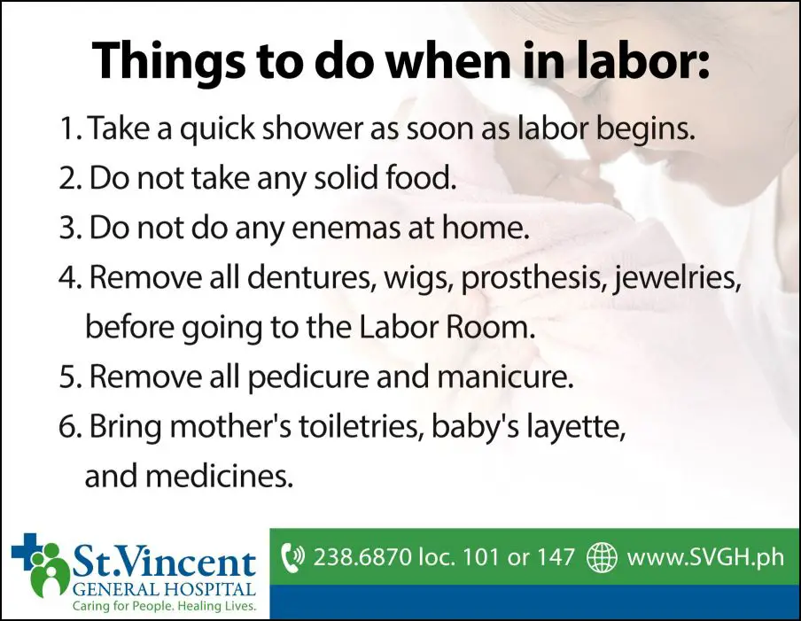 THINGS TO DO WHEN IN LABOR