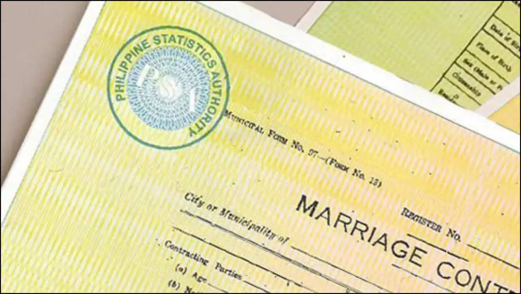 PSA MARRIAGE CERT