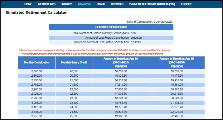 PENSION ESTIMATE CALCULATOR