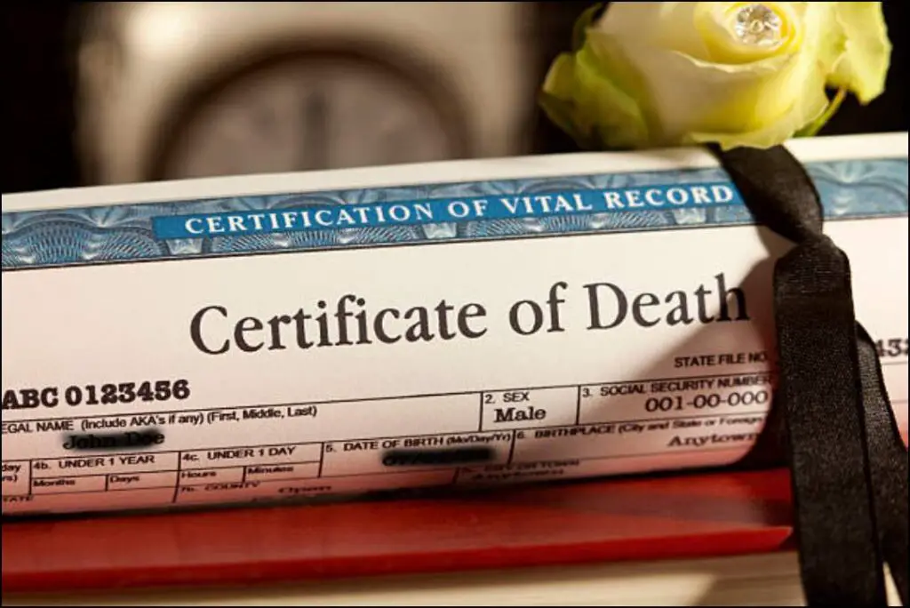 certificate of death