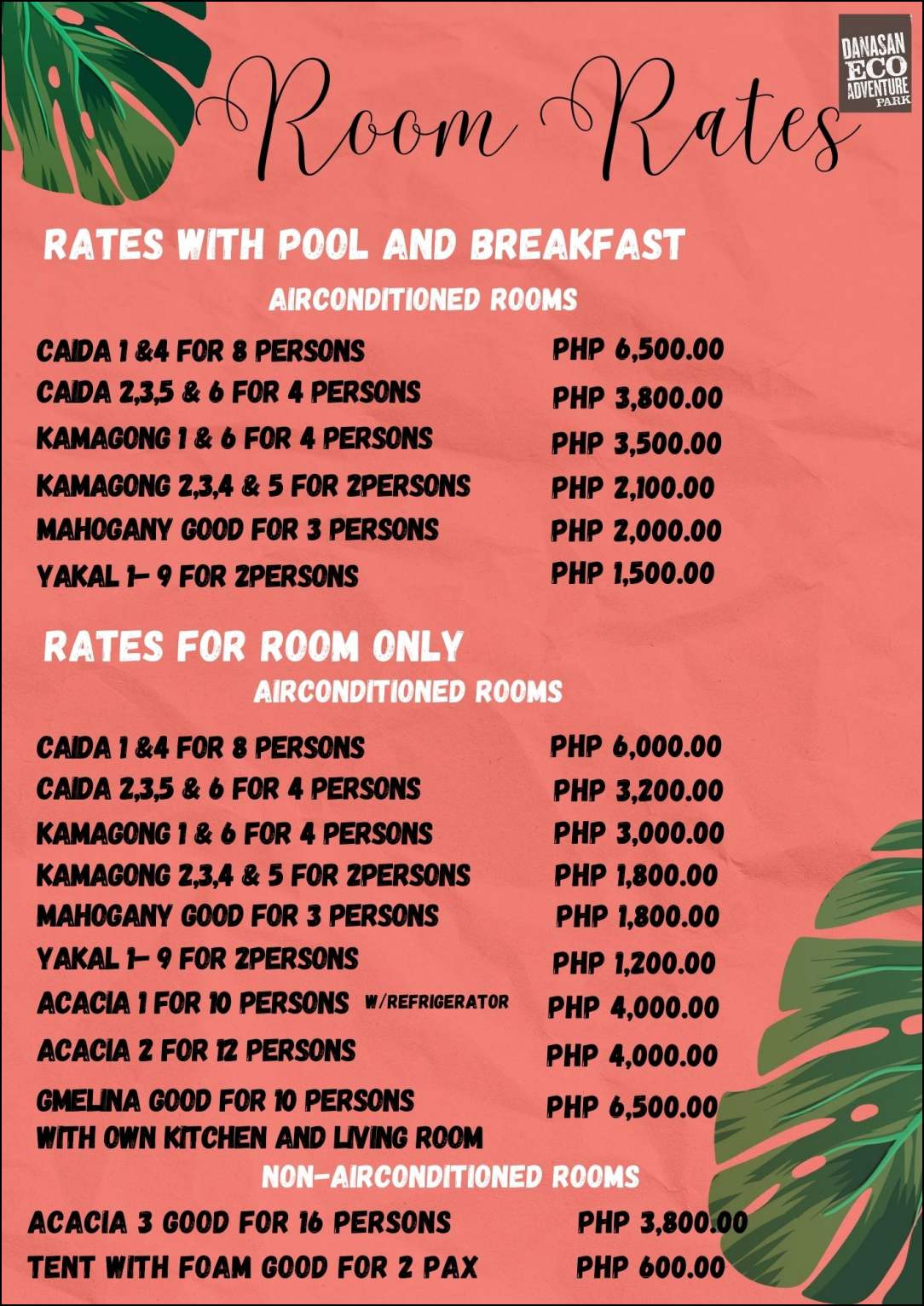 ROOM RATES and Accommodations
