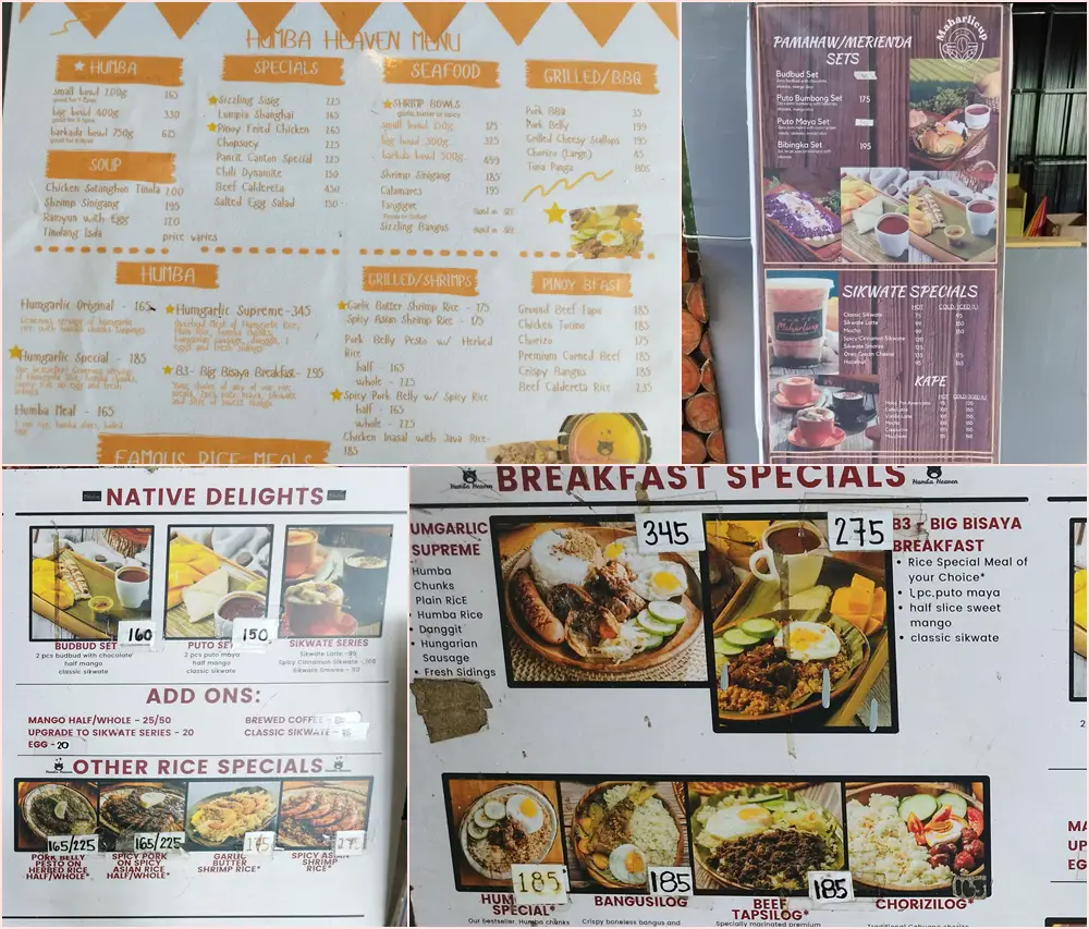 Sidlak Point Menu