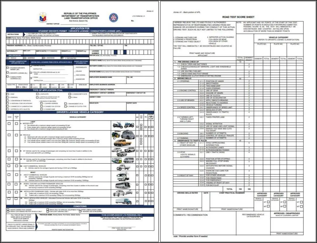 FORM FOR STUDENT DRIVER'S LICENSE